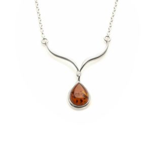 Collier argent et ambre
