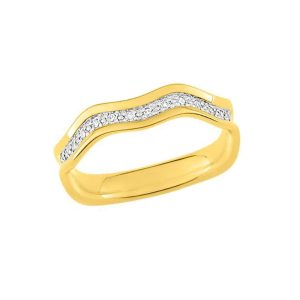 Alliance bicolore et diamants