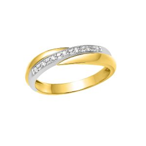 Alliance bicolore et diamants