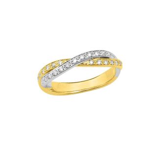 Alliance bicolore et diamants