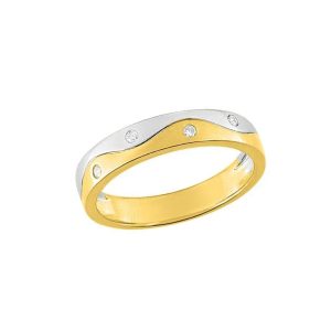 Alliance bicolore et diamants