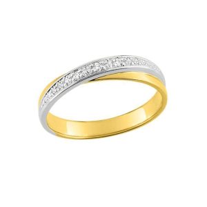 Alliance bicolore et diamants