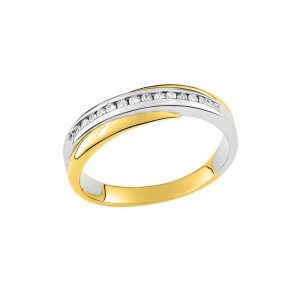 Alliance bicolore et diamants