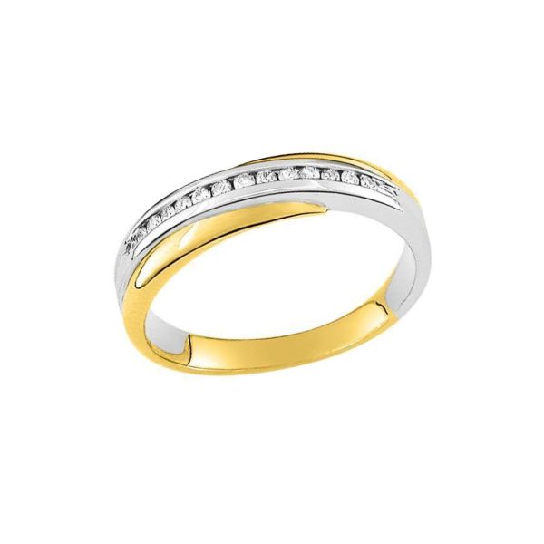 Alliance bicolore et diamants