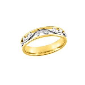 Alliance bicolore et diamants
