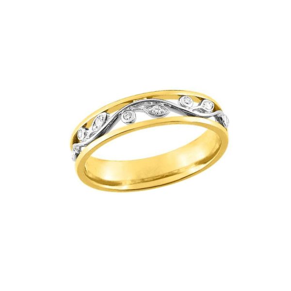 Alliance bicolore et diamants