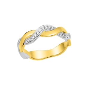 Alliance bicolore et diamants