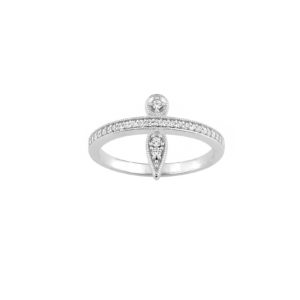 Bague argent et oxydes de zirconium