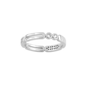 Bague argent et oxydes de zirconium