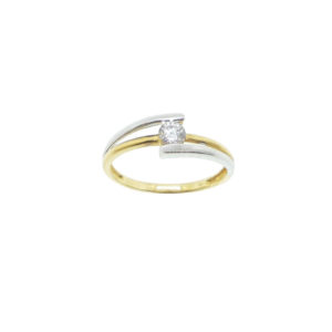 Bague or 750 et oxyde de zirconium