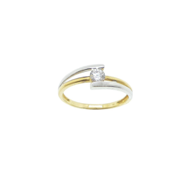 Bague or 750 et oxyde de zirconium