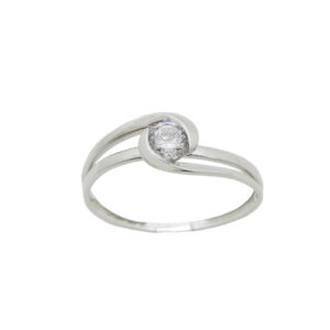 Bague or 750 et oxyde de zirconium