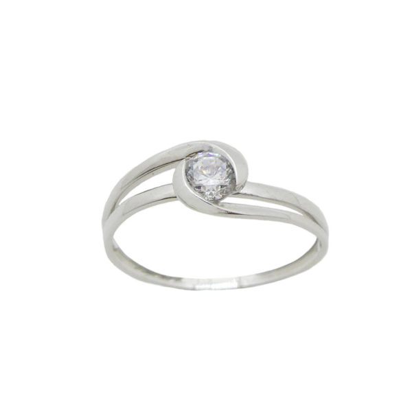 Bague or 750 et oxyde de zirconium
