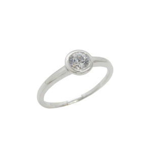 Bague or 750 et oxyde de zirconium