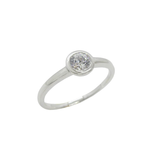 Bague or 750 et oxyde de zirconium