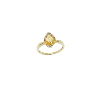 Bague or 750 et citrine