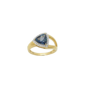 Bague or 750 topaze et diamants