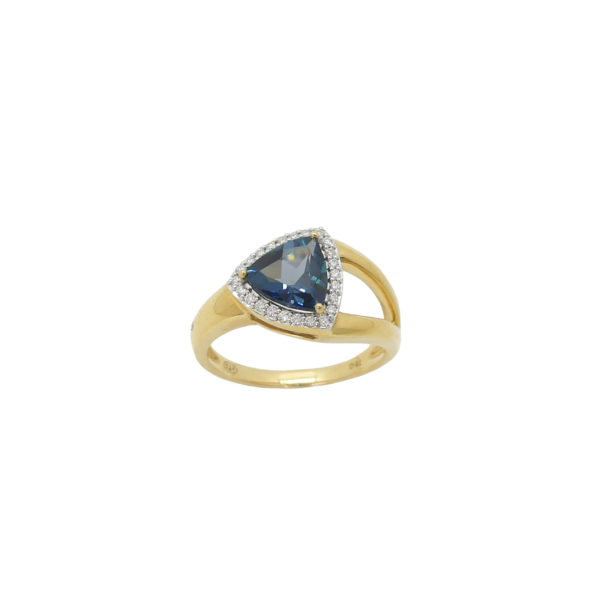 Bague or 750 topaze et diamants