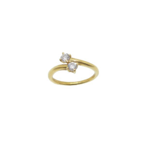 Bague or et 750 oxydes de zirconium