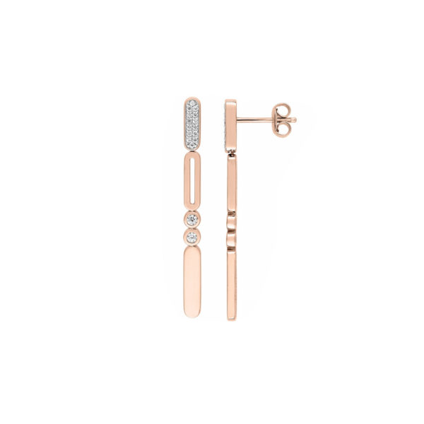 Boucles d’oreilles plaqué or rose et oxydes de zirconium