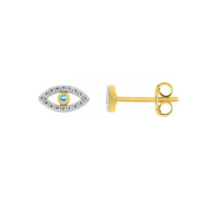 Boucles d’oreilles plaqué or et oxydes de zirconium
