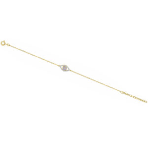 Bracelet plaqué or et oxydes de zirconium
