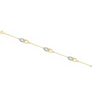 Bracelet plaqué or et oxydes de zirconium