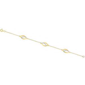 Bracelet plaqué or et oxydes de zirconium