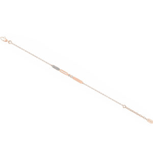 Bracelet plaqué or rose et oxydes de zirconium