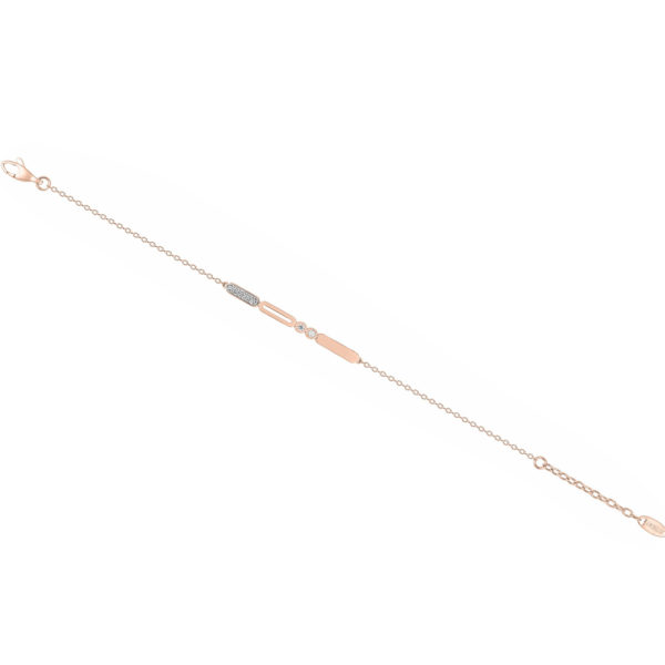 Bracelet plaqué or rose et oxydes de zirconium