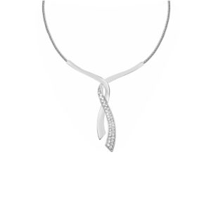Collier argent et oxydes de zirconium