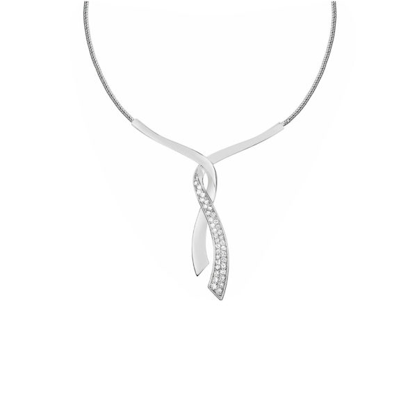Collier argent et oxydes de zirconium