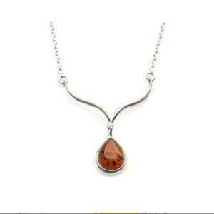 Collier argent et ambre
