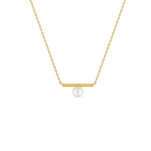 Collier plaqué or et perle de culture