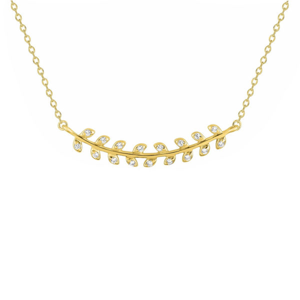 Collier plaqué or et oxydes de zirconium
