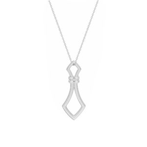 Sautoir argent et oxydes de zirconium