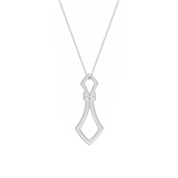 Sautoir argent et oxydes de zirconium
