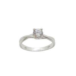 Bague or 750 et oxyde de zirconium