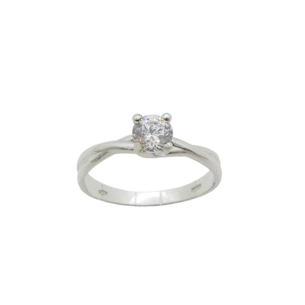 Bague or 750 et oxyde de zirconium