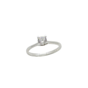 Bague or 750 et oxyde de zirconium