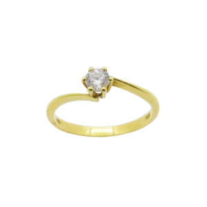 Bague or 750 et oxyde de zirconium