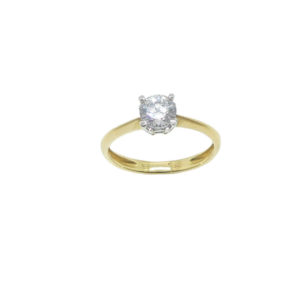 Bague or 750 et oxyde de zirconium