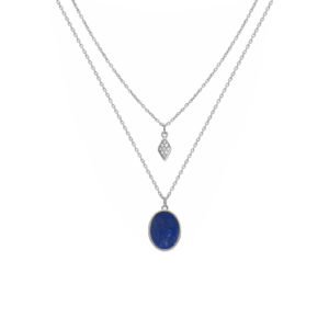 Collier argent lapis lazuli
