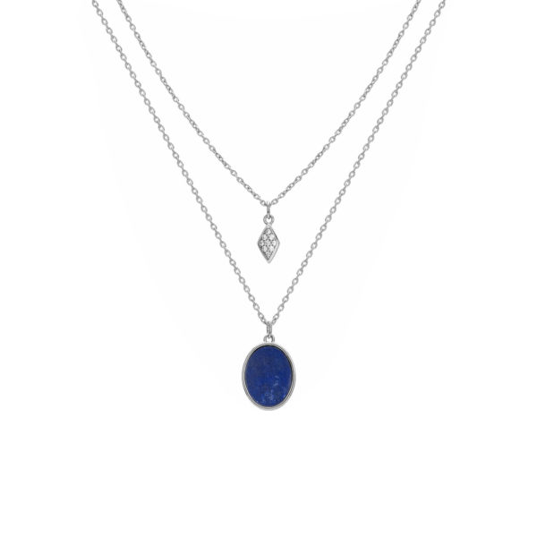 Collier argent lapis lazuli