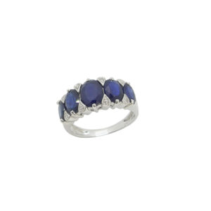 Bague or 750 saphirs et diamants
