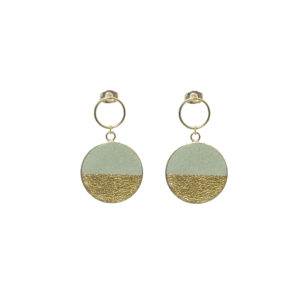 Boucles d’oreilles plaqué or et cuir