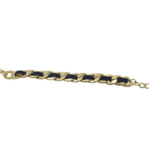 Bracelet plaqué or et cuir