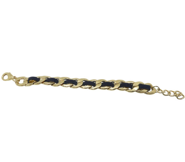 Bracelet plaqué or et cuir