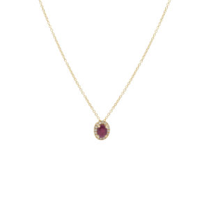 Collier or 750 rubis et diamants