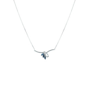 Collier or 750 saphirs et diamants